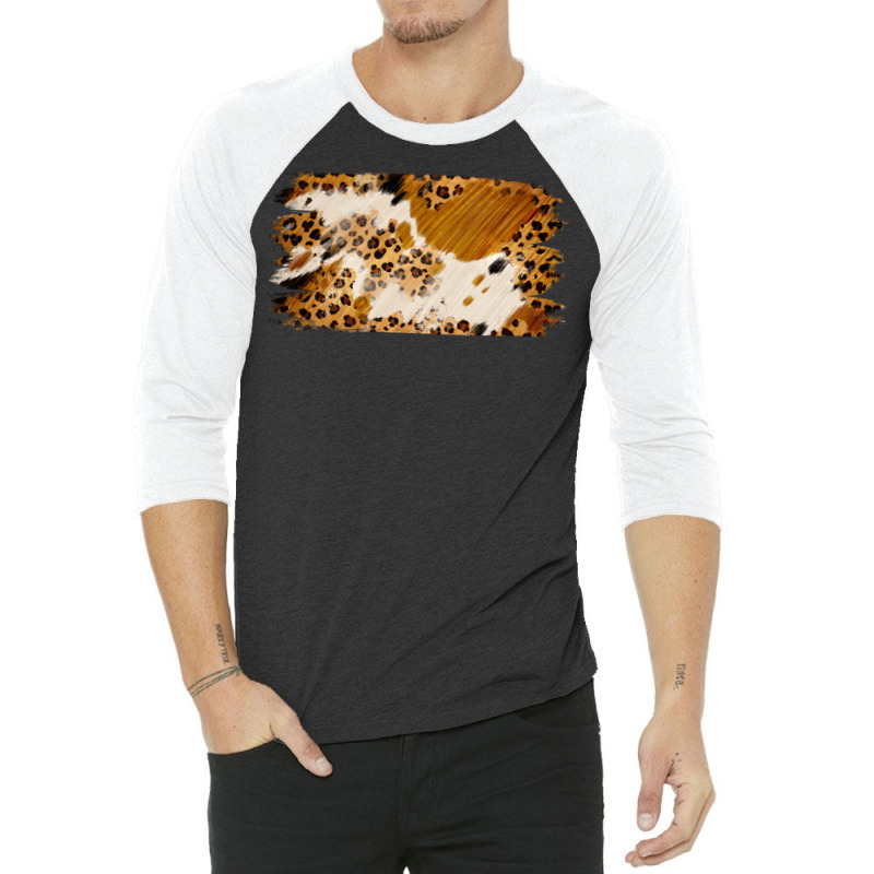 Leopard Cowhide Brushstroke 3/4 Sleeve Shirt | Artistshot