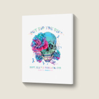 Diabetes Diabetic But Did You Die Funny Skull Ribbon 179 Diabetes Awar Portrait Canvas Print | Artistshot