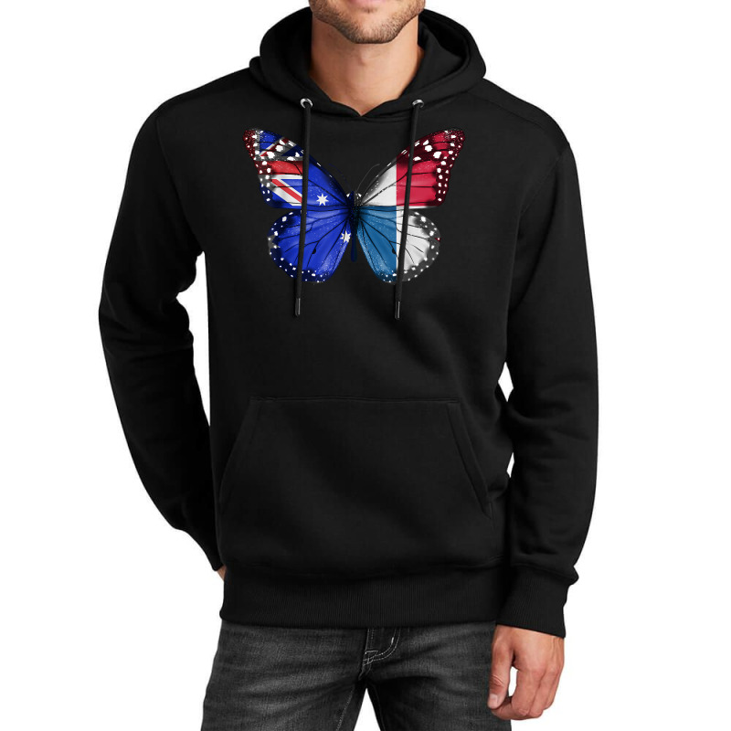 Australian Panamanian Flag Butterfly T Shirt Unisex Hoodie by vazwttopperve | Artistshot