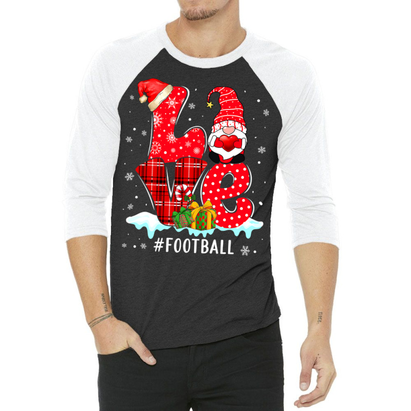 American Football Love Football Gnome Xmas Matching Family Group Valen 3/4 Sleeve Shirt by hopelessoon | Artistshot