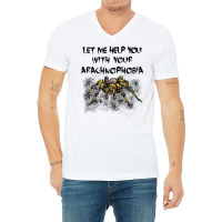 Halloween Scary Spider Tarantula Funny Arachnophobia Message T Shirt V-neck Tee | Artistshot
