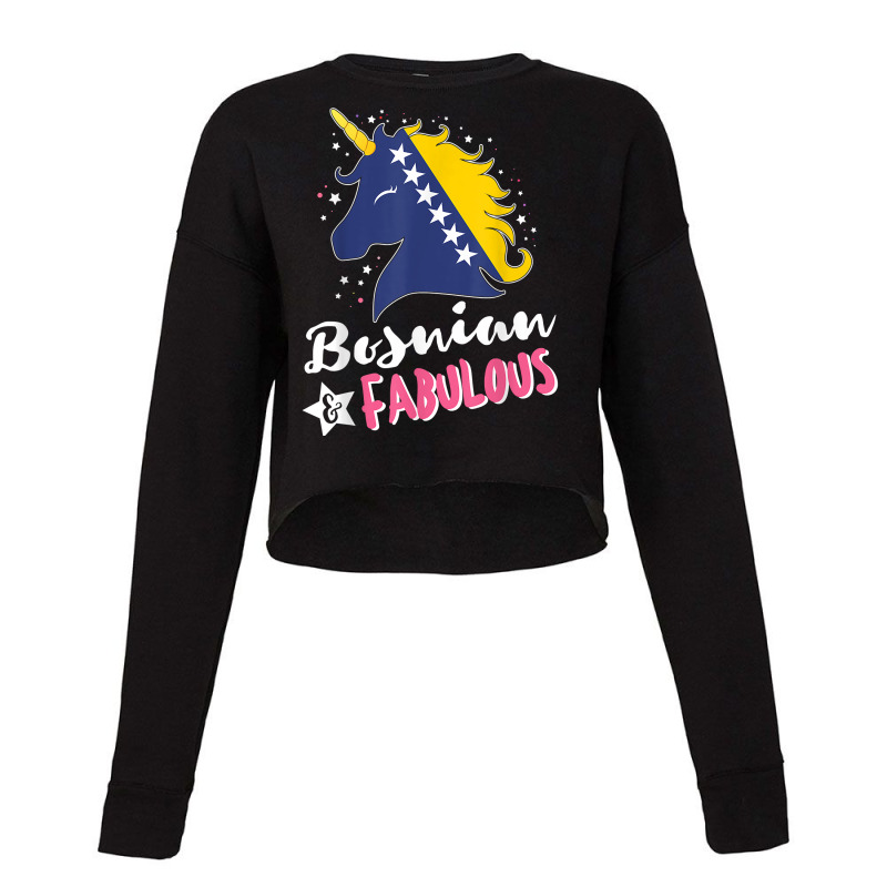 Bosnian Unicorn Bosnia And Herzegovina Flag T Shirt Cropped Sweater by johnjosephmenk | Artistshot