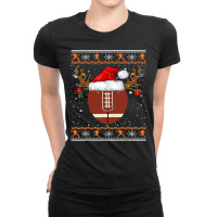 American Football Funny Football Reindeer Santa Hat Ugly Christmas Swe Ladies Fitted T-shirt | Artistshot