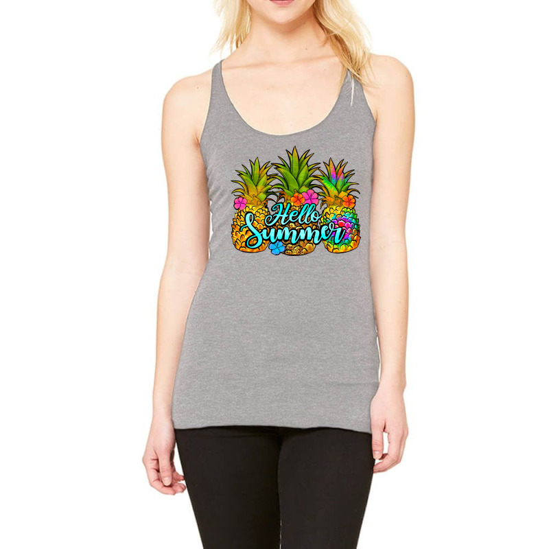 Hello Summer Pineapple Racerback Tank by Jasminsmagicworld | Artistshot