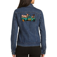 Farm Animals Truck Ladies Denim Jacket | Artistshot