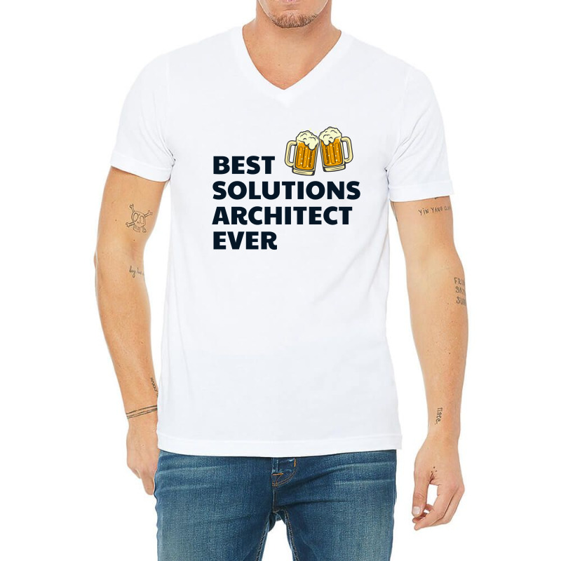 Solution Architect Architecture Beer Drinking Architectural Funny V-neck Tee | Artistshot