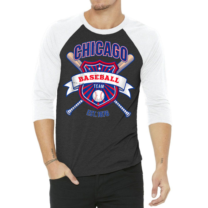 Distressed Look Cub Party Tailgate Sport Gameday Fan Gift T Shirt 3/4 Sleeve Shirt by manviwadlington | Artistshot