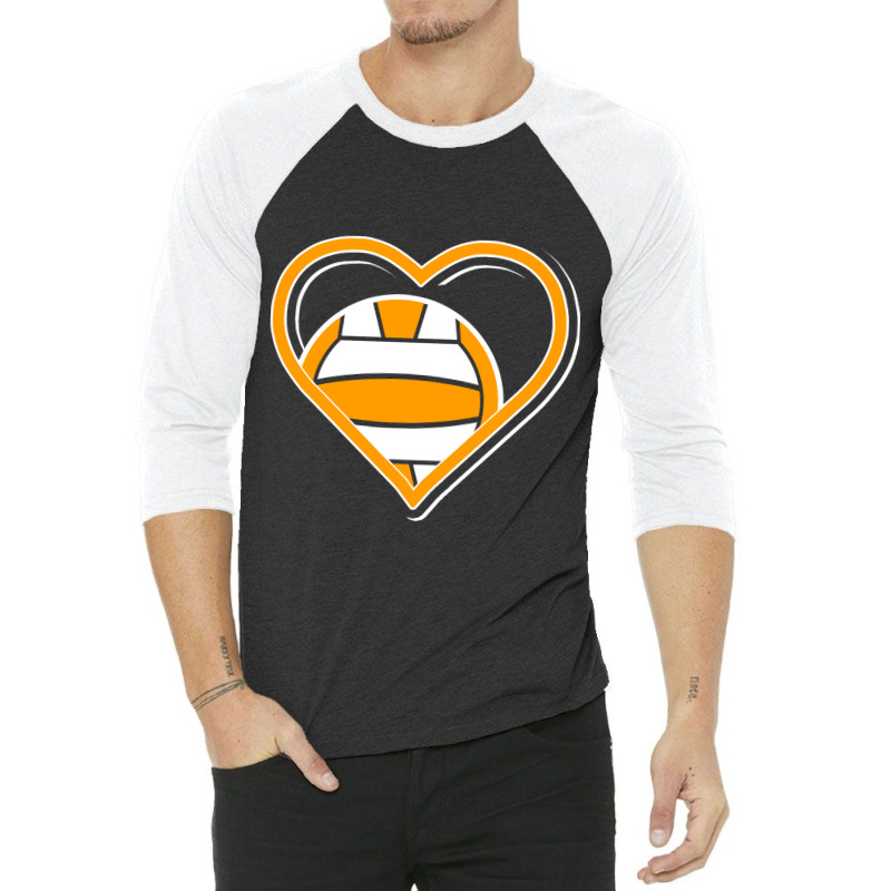 Orange Water Polo Heart For Water Polo Lovers Pullover Hoodie 3/4 Sleeve Shirt | Artistshot