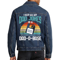 Funny Dad Jokes Database Pun Best Dad Humor Fathers Day T Shirt Men Denim Jacket | Artistshot