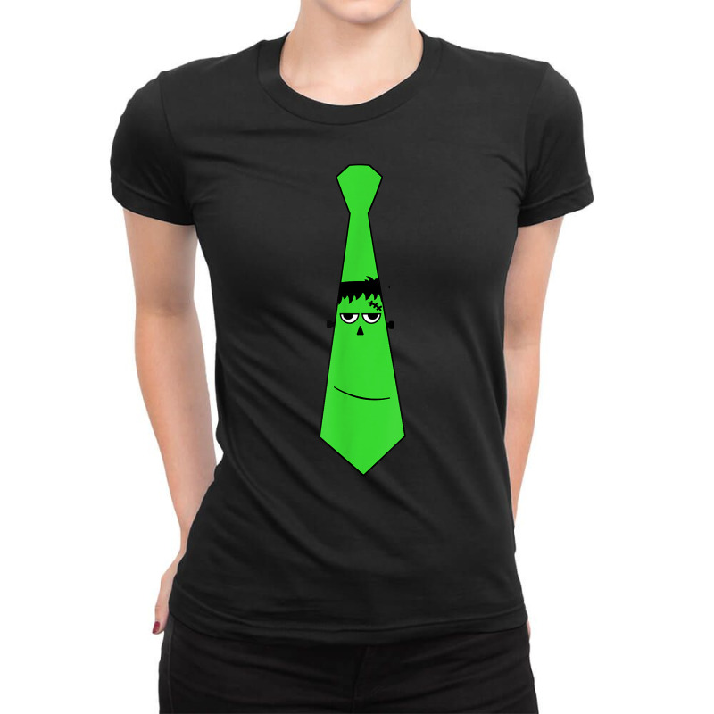 Frankenstein Neck Tie Halloween Associate T Shirt Ladies Fitted T-Shirt by vazwttopperve | Artistshot