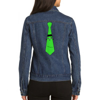 Frankenstein Neck Tie Halloween Associate T Shirt Ladies Denim Jacket | Artistshot