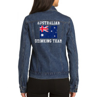 Australian Drinking Team Funny National Pride Gift T Shirt Ladies Denim Jacket | Artistshot