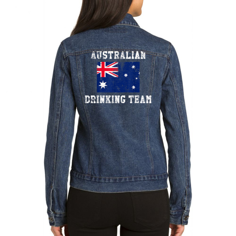 Australian Drinking Team Funny National Pride Gift T Shirt Ladies Denim Jacket by damarcusswabb | Artistshot