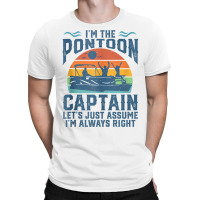 Funny Pontoon I'm The Captain Retro Boat Owner Boating Gift Tank Top T-shirt | Artistshot