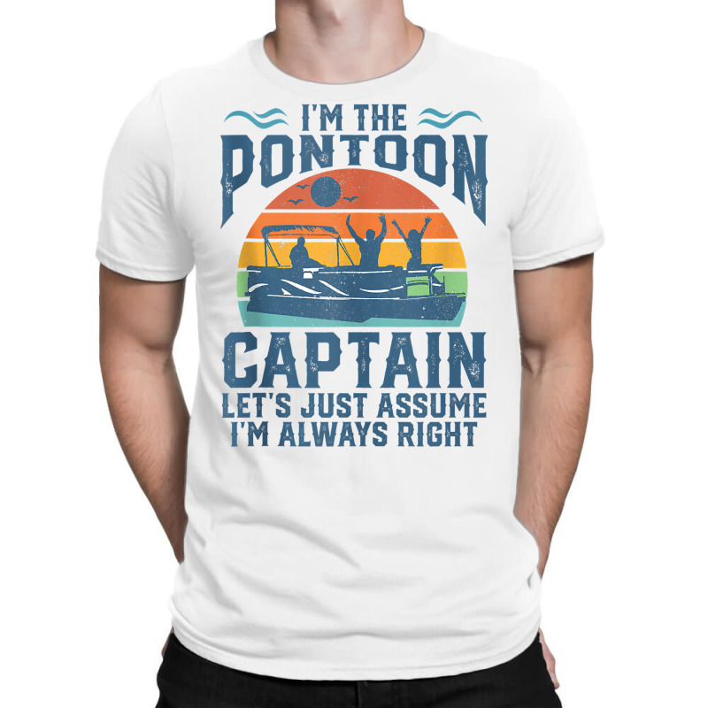 Funny Pontoon I'm The Captain Retro Boat Owner Boating Gift Tank Top T-shirt | Artistshot