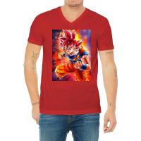 Goku Anime V-neck Tee | Artistshot