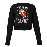 Football This Is My Christmas Pajama Football Leopard Xmas 425 Cropped Sweater | Artistshot