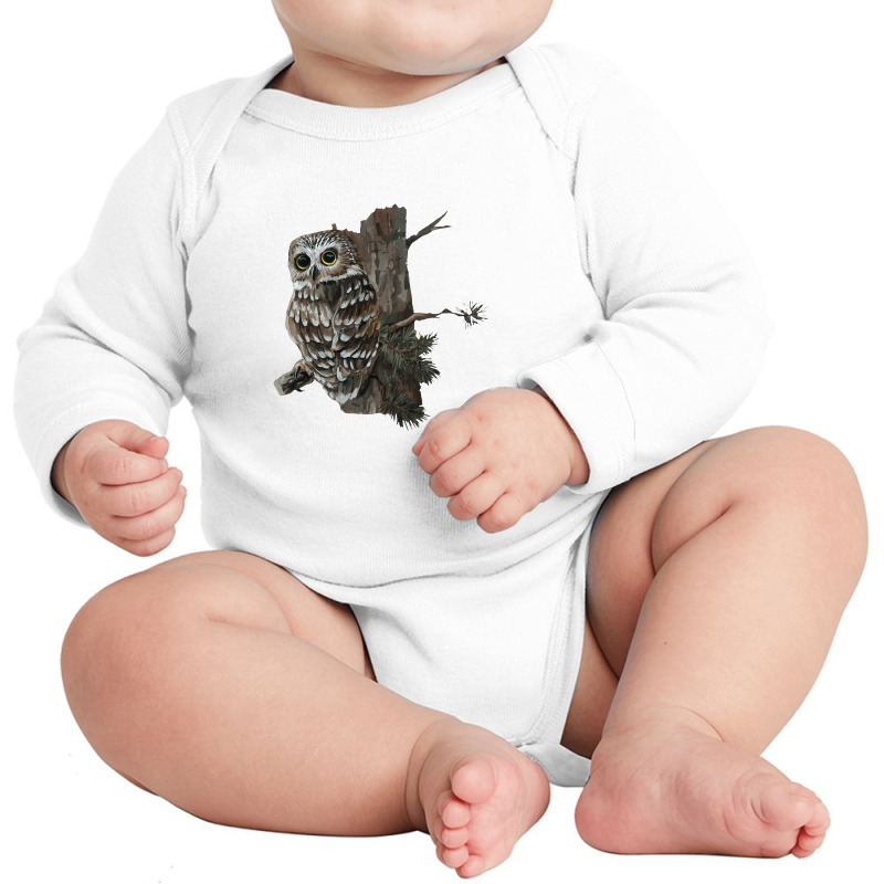 Owl Forest Long Sleeve Baby Bodysuit by jokemotor | Artistshot