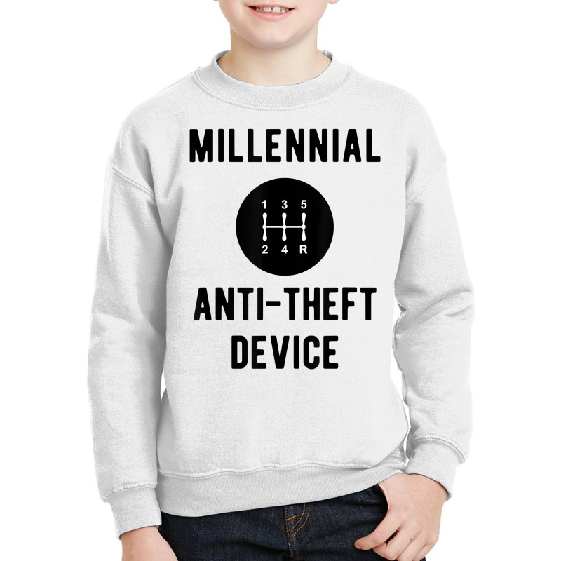 Millennial Anti Theft Device Funny Car Gear Shift Retro T Shirt Youth Sweatshirt | Artistshot