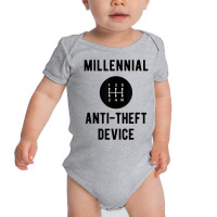 Millennial Anti Theft Device Funny Car Gear Shift Retro T Shirt Baby Bodysuit | Artistshot