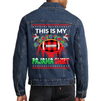 Football This Is My Christmas Pajama American Football Sports Lover 36 Men Denim Jacket | Artistshot