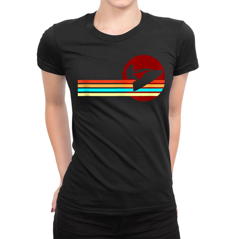 Jetski Driver Water Sport Retro Vacation Sea Jet Ski Tank Top Ladies Fitted T-Shirt by harmanyuan | Artistshot