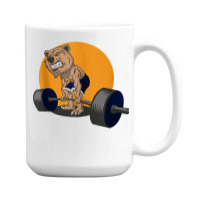 Grizzly Bear Lifting Heavy Weights Tank Top 15 Oz Coffee Mug | Artistshot