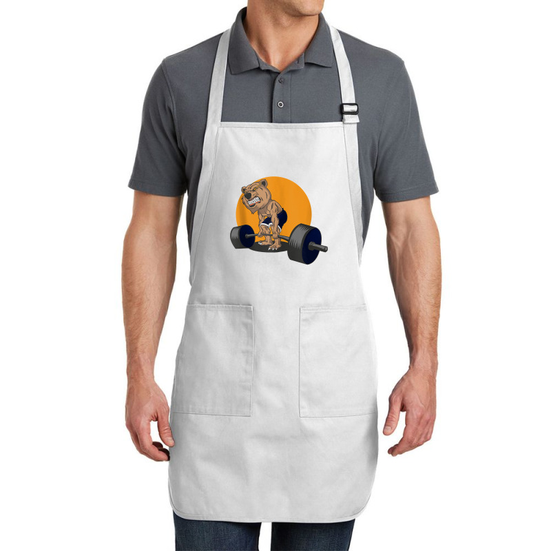 Grizzly Bear Lifting Heavy Weights Tank Top Full-length Apron | Artistshot