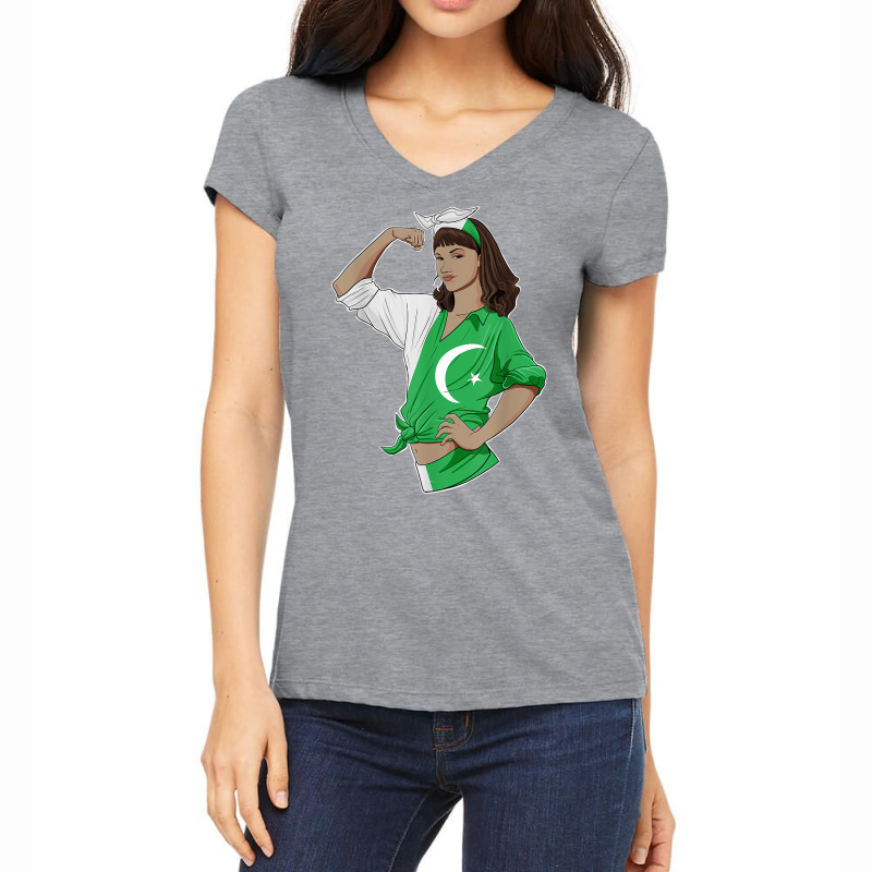 Pakistani Girl Unbreakable Pakistani Heritage Pakistan Flag T Shirt Women's V-Neck T-Shirt by gillanbepicaia | Artistshot