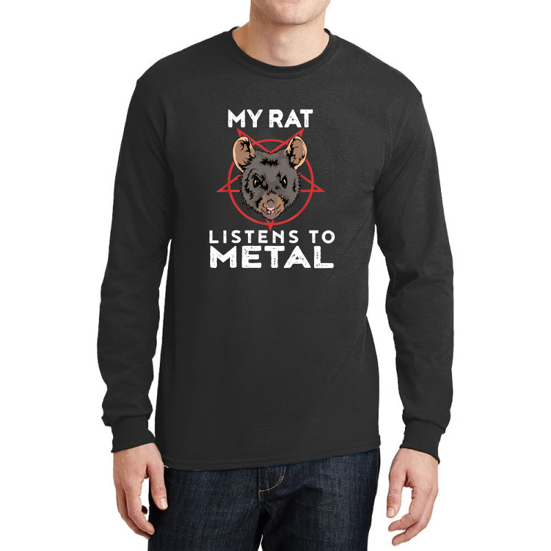 Metal Rat Funny Goth And Heavy Metal Animal Long Sleeve Shirts by deluxebed | Artistshot