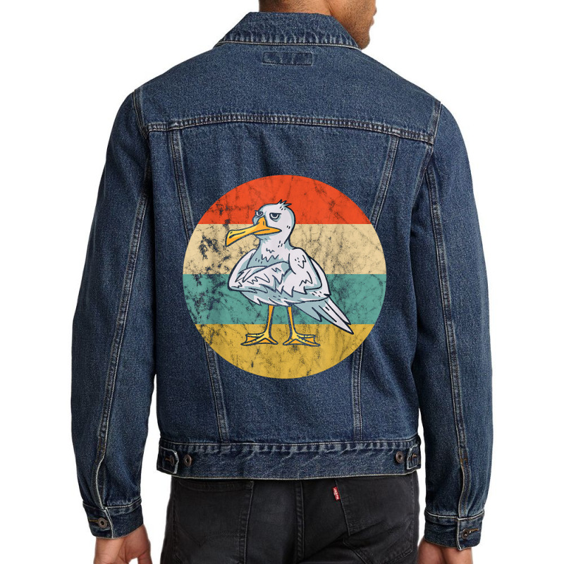 Seagull Vintage Retro Seabird Harbour Albatros Seagull Lover Men Denim Jacket by kurniawanm | Artistshot