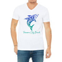 Panama City Beach Fl Shark Scuba Diving Surfer Florida Surf V-neck Tee | Artistshot