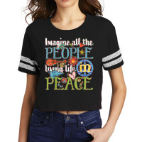 Imagine All The People Living Life In Peace T Shirt Scorecard Crop Tee | Artistshot