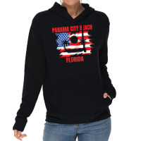 Panama City Beach American Flag T Shirt Lightweight Hoodie | Artistshot