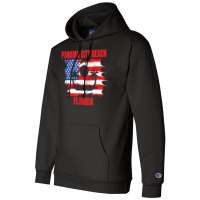 Panama City Beach American Flag T Shirt Champion Hoodie | Artistshot