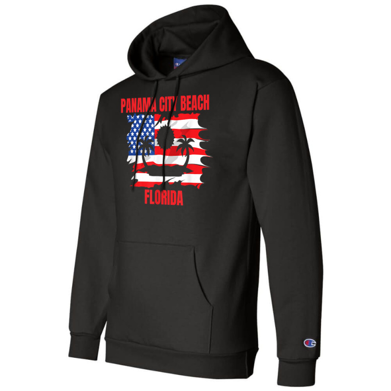 Panama City Beach American Flag T Shirt Champion Hoodie by heartlytreleven | Artistshot