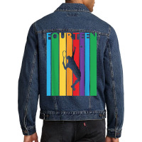 14th Birthday Gift Fourteen Colorful Tennis 14 Year Old T Shirt Men Denim Jacket | Artistshot