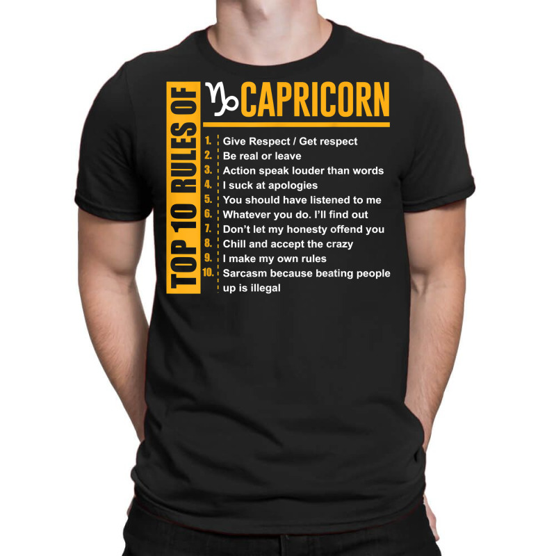 Top 10 Rules Of Capricorn Birthday Gifts T Shirt T-shirt | Artistshot