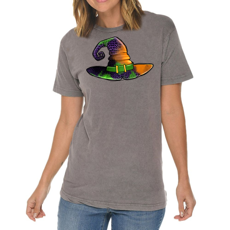 Purple Leopard Witch Hat Vintage T-shirt | Artistshot