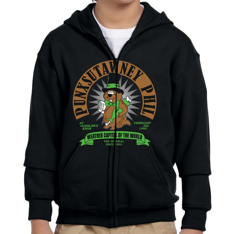 Groundhog Day Punxsutawney Vintage Graphic Youth Zipper Hoodie by sevimor | Artistshot