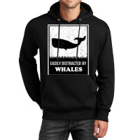 Whale Lover Funny Cetology Easily Distracted By Whales Ocean T Shirt Unisex Hoodie | Artistshot