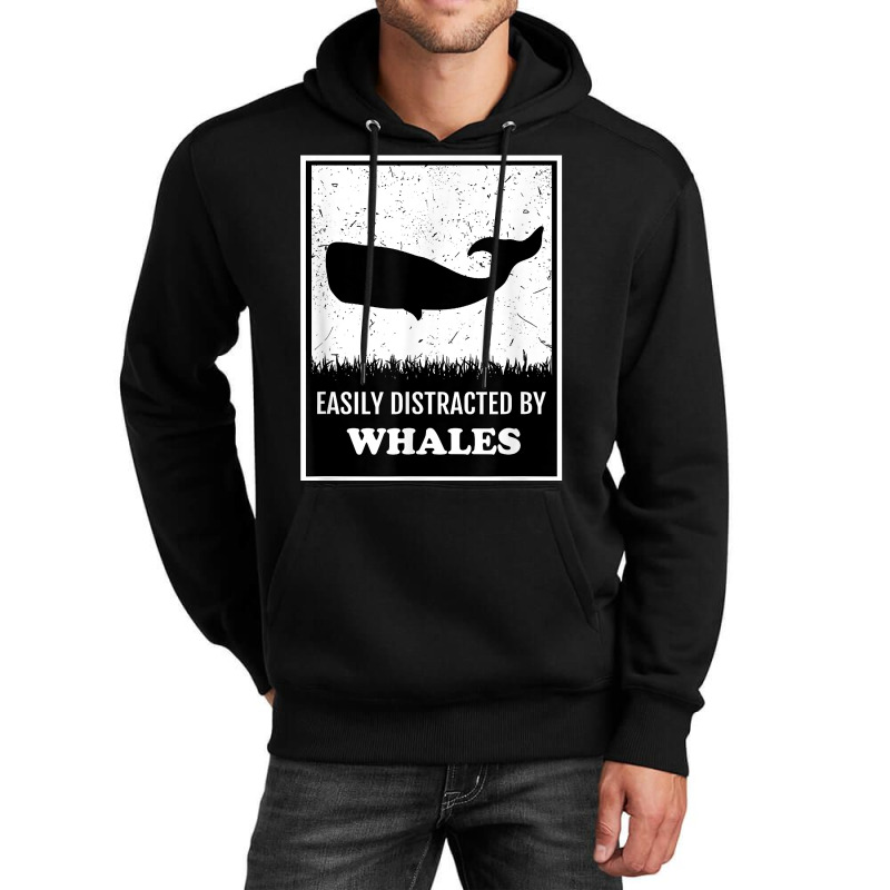 Whale Lover Funny Cetology Easily Distracted By Whales Ocean T Shirt Unisex Hoodie by valerietaverna | Artistshot