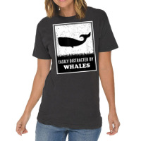 Whale Lover Funny Cetology Easily Distracted By Whales Ocean T Shirt Vintage T-shirt | Artistshot