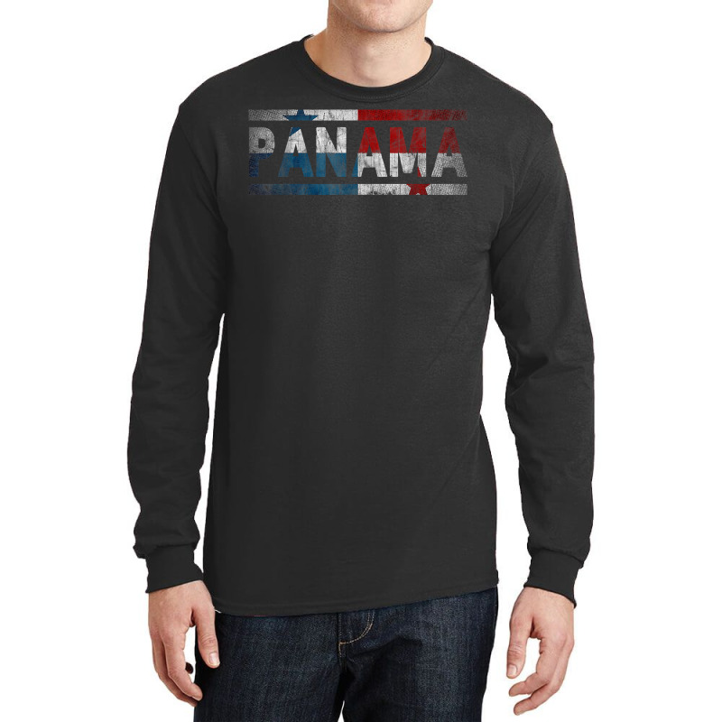 Panama Retro Flag T Shirt Panamanian Distressed Graphic T Shirt Long Sleeve Shirts by johnjosephmenk | Artistshot