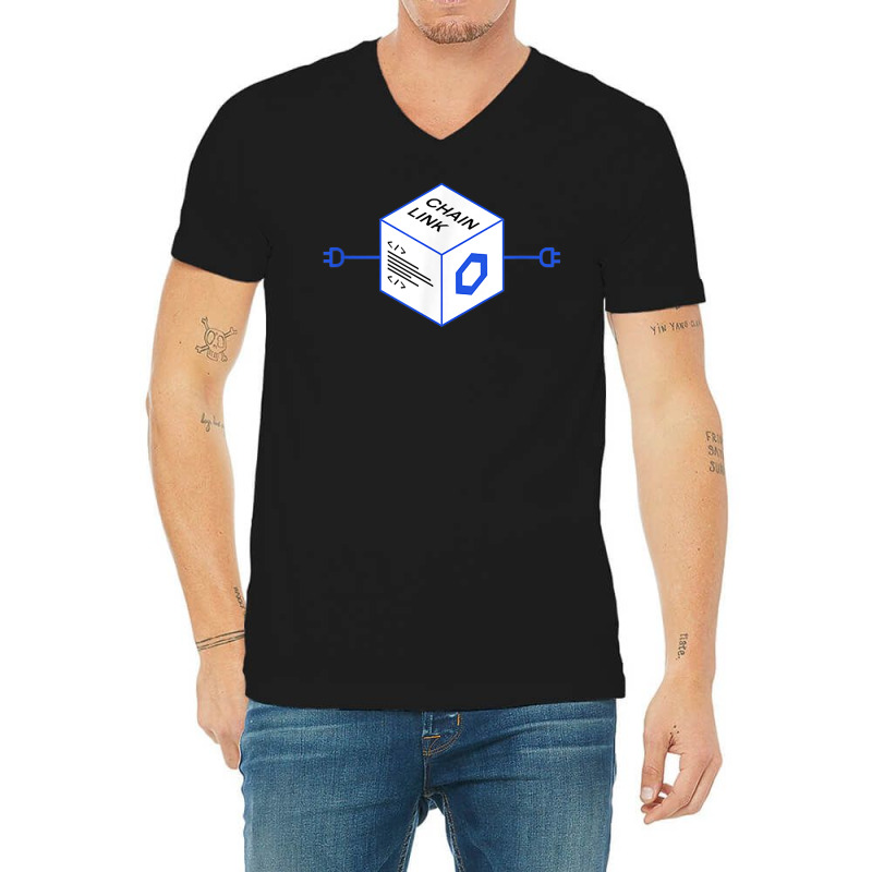 Chainlink Crypto Link Cryptocurrency Connecting The World T Shirt V-Neck Tee by rainandehay | Artistshot