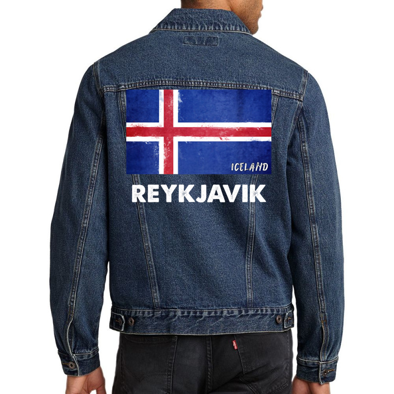 Reykjavik Iceland Flag Shirt  Reykjavik Long Sleeve T Shirt Men Denim Jacket by erinlorrai | Artistshot