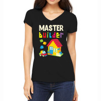 Cool Master Builder Funny Building Blocks Gift Men Women Women's V-neck T-shirt | Artistshot