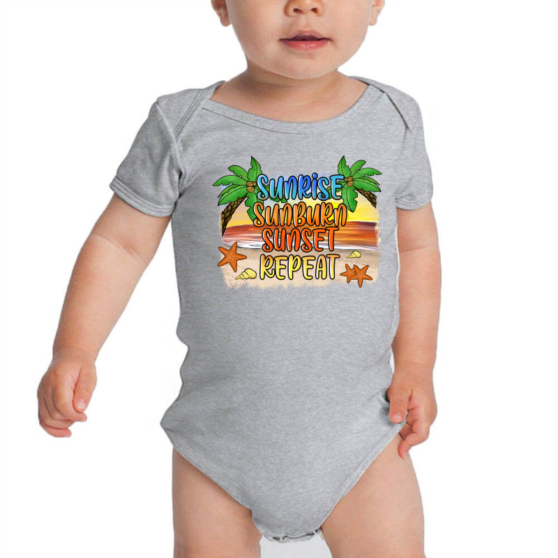 Sunrise Sunburn Sunset Repeat2 Baby Bodysuit by JahusDesignShop | Artistshot