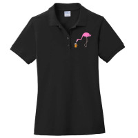 Beer Drinking Drunk Pink Flamingo Funny Bird Tank Top Ladies Polo Shirt | Artistshot