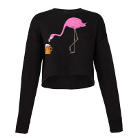 Beer Drinking Drunk Pink Flamingo Funny Bird Tank Top Cropped Sweater | Artistshot